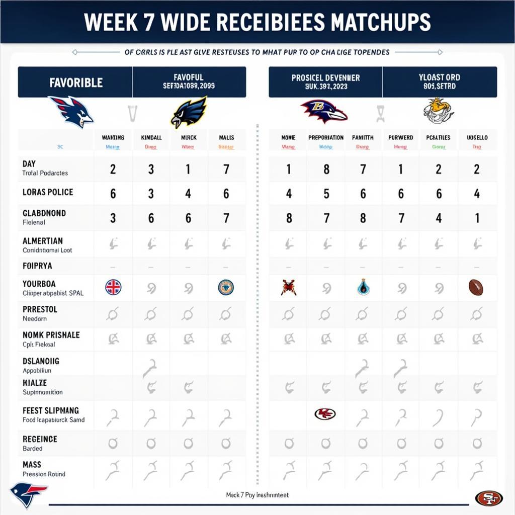 Week 7 Wide Receiver Matchups