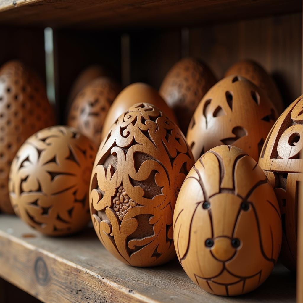 Wooden Decorative Eggs Collection