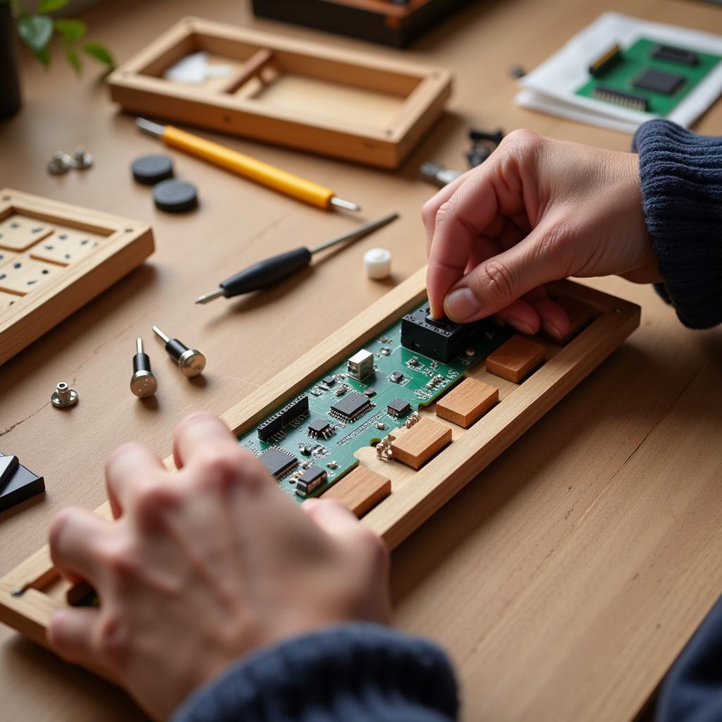 Assembling a wooden keyboard kit